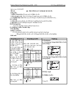 Giáo án Đại số 10 - Tiết 68: Phương sai và độ lệch chuẩn