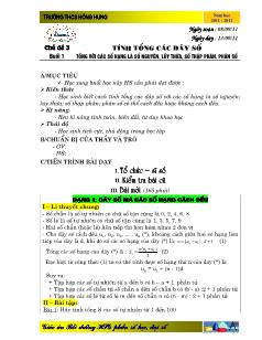 Giáo án Đại số 10 Tính tổng các dãy số