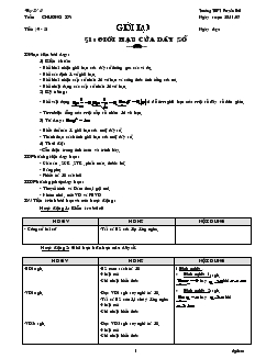 Giáo án Đại số 11: Giới hạn của dãy số