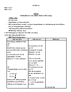 Giáo án Đại số 7 Tuần 31 năm học 2012- 2013