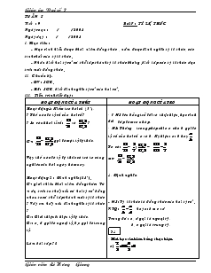 Giáo án Đại số 7 - Tuần 5 - Tiết 9 - Bài 7 : Tỷ lệ thức
