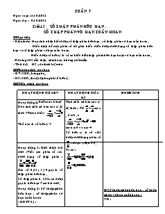 Giáo án Đại số 7 Tuần 7 + 8 năm học 2012- 2013