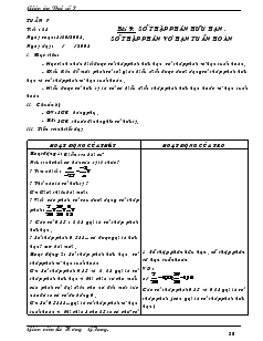 Giáo án Đại số 7 - Tuần 7 - Tiết 13 - Bài 9: Số thập phân hữu hạn, số thập phân vô hạn tuần hoàn