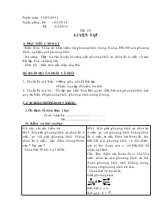 Giáo án Đại số 8 năm học 2011- 2012 Tiết 50: Luyện Tập