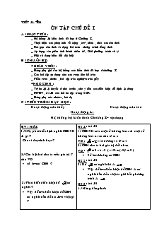 Giáo án Đại số 8 Tiết 11 đến Tiết 14: Ôn tập chủ đề I