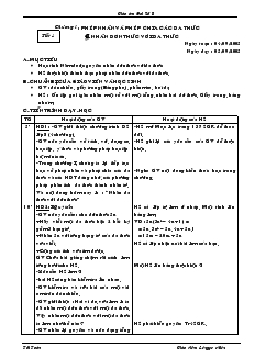 Giáo án Đại Số 8