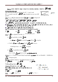 Giáo án Đại số 9 - Bài 2: Căn thức bậc hai và hằng đẳng thức
