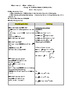 Giáo án Đại số 9 - Chương I: Căn bậc hai, căn bậc ba