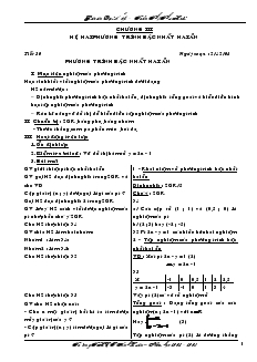 Giáo án Đại số 9 Chương III Hệ hai phương trình bậc nhất hai ẩn Trường THCS Anh Xuân