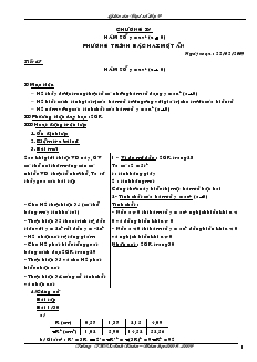 Giáo án Đại số 9 -Chương IV Hàm số y = ax2 (a 0) phương trình bậc hai một ẩn Trường THCS Anh Xuân