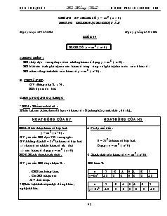 Giáo án Đại số 9  Chương IV: Hàm số y= ax2 (a khác 0) và phương trình bậc hai một ẩn trường THCS số 2 Mường Kim