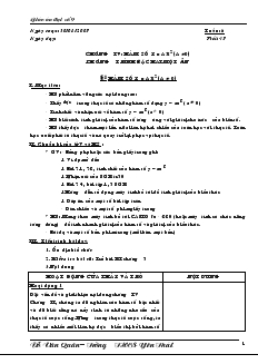 Giáo án đại số 9 chương IV Hàm số y= ax*x và phương trình bậc hai một ẩn Trường THCS Yên Thái