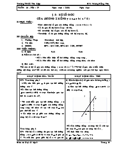 Giáo án Đại số 9 - Hệ số góc của đường thẳng y = a + b