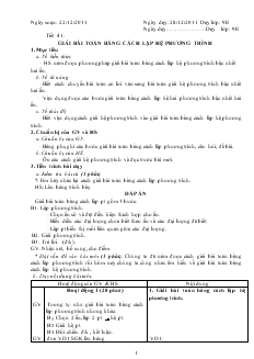 Giáo án Đại số 9 - học kỳ 2