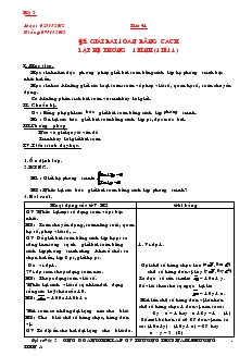 Giáo án Đại số 9 học kỳ 2