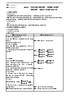 Giáo án Đại số 9 - học kỳ II theo chuẩn kiến thức kỹ năng