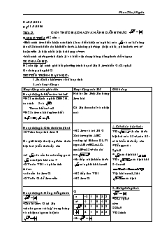 Giáo án Đại số 9 năm học 2006- 2007 - Tiết 2 : Căn thức bậc hai và hằng đẳng thức