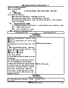 Giáo án Đại số 9 năm học 2007- 2008 - Tiết 34 : Giải hệ phương trình bằng phương pháp thế