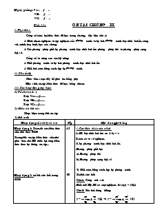 Giáo án đại số 9 năm học 2007- 2008 - Tiết 44 : Ôn tập chương III