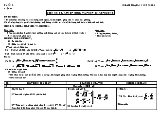 Giáo án Đại số 9 năm học 2007- 2008 - Tuần 2 - Tiết 6 : Liên hệ giữa phép chia và phép khai phương