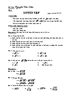 Giáo án Đại số 9 năm học 2008- 2009 - Tiết 3 : Luyện tập