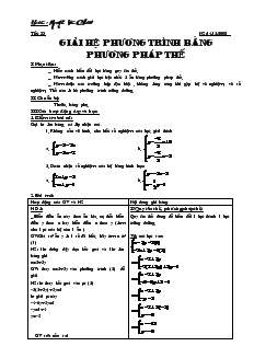 Giáo án Đại số 9 năm học 2008- 2009 - Tiết 33 : Giải hệ phương trình bằng phương pháp thế