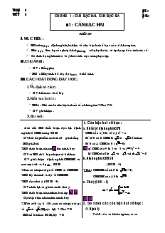 Giáo án Đại số 9 năm học 2008- 2009