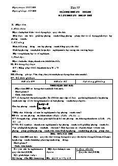 Giáo án Đại số 9 năm học 2010- 2011 - Tiết 37 : Giải hệ phương trình bằng phương pháp thế