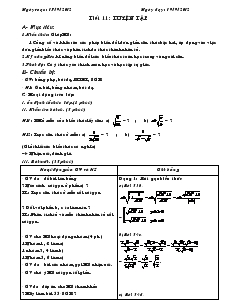 Giáo án Đại số 9 năm học 2011- 2012 - Tiết 11 : Luyện Tập