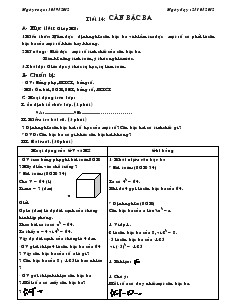 Giáo án Đại số 9 năm học 2011- 2012 - Tiết 14: Căn bậc ba