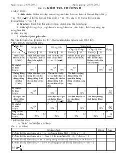 Giáo án Đại số 9 năm học 2011- 2012 - Tiết 29: Kiểm tra chương II