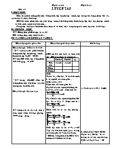 Giáo án Đại số 9 - Tiết 42 : Luyện Tập