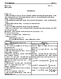 Giáo án Đại số 9 - Tiết 44 : Luyện Tập