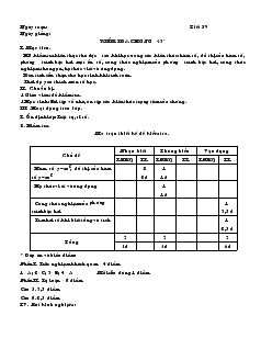 Giáo án Đại số 9 - Tiết 59 : Kiểm tra chương 45 phút