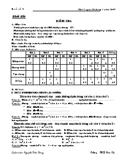 Giáo án Đại số 9 - Tiết 59 : Kiểm Tra