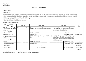 Giáo án Đại số 9 - Tiết 60: Kiểm Tra