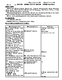 Giáo án Đại số 9 - Tiết 60 : Phương trình quy về phương trình bậc hai