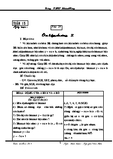 Giáo án Đại số 9 Trường THCS Khánh Cường - Tuần 15 - Tiết 29 : Ôn tập chương 2