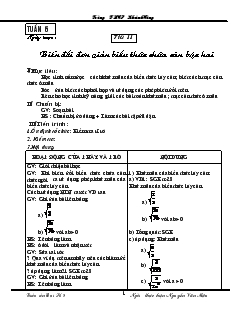 Giáo án Đại số 9 Trường THCS Khánh Cường - Tuần 6 - Tiết 11 : Biến đổi đơn giản biểu thức chứa căn bậc hai