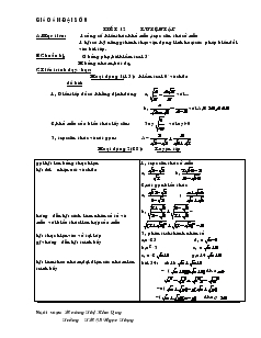 Giáo án đại số 9 Trường THCS Ngô Gia Tự - Tiết 12 : Luyện tập