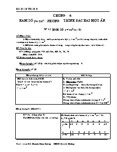 Giáo án đại số 9 Trường THCS Ngô Gia Tự - Tiết 47 : Hàm số y = ax2 (a khác 0)