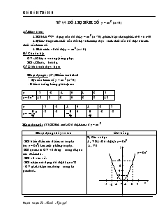 Giáo án đại số 9 Trường THCS Ngô Gia Tự - Tiết 49 : Đồ thị hàm số y = ax2 (a khác 0)