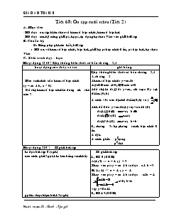 Giáo án đại số 9 Trường THCS Ngô Gia Tự - Tiết 68 : Ôn tập cuối năm (Tiết 2)