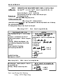 Giáo án đại số 9 Trường THCS Ngô Gia Tự - Tiết 9 : Biến đổi đơn giản biểu thức chứa căn bậc hai
