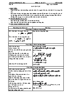 Giáo án Đại số 9 - Trường THCS Nguyễn Huệ - Tiết 10: Luyện tập