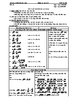 Giáo án Đại số 9 - Trường THCS Nguyễn Huệ - Tiết 16: Ôn tập chương 1 (tiết 1)