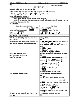 Giáo án Đại số 9 - Trường THCS Nguyễn Huệ - Tiết 3 : Luyện tập