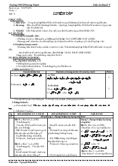 Giáo án Đại số 9 - trường THCS Phương Thịnh - Tuần 5 Tiết 9 : Luyện Tập