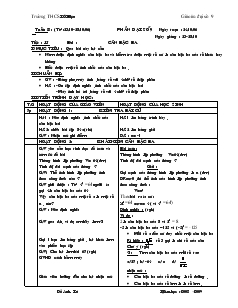 Giáo án đại số 9 Trường THCS TÔ Hiệu