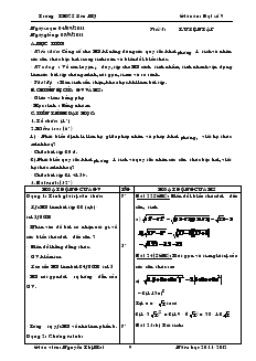 Giáo án Đại số 9 Trường THCS Yên Mỹ Năm học 2011-2012